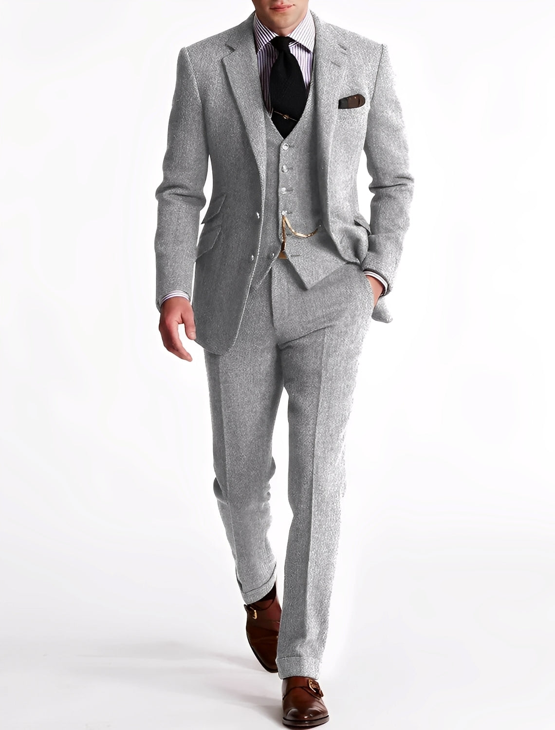 Desmond - Ensemble trois pièces en tweed chic pour hommes