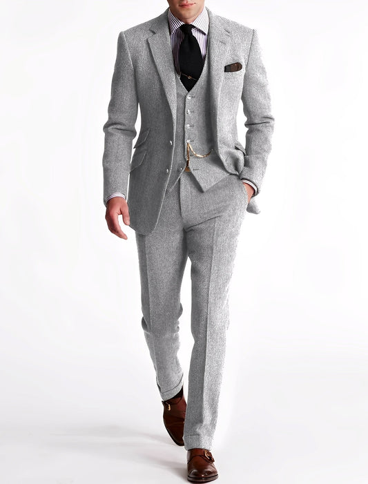 Desmond - Ensemble trois pièces en tweed chic pour hommes