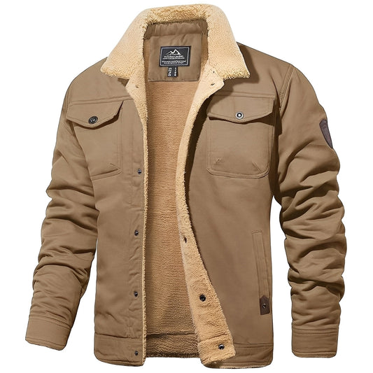 Joshua - Warm and modern jacket with Sherpa lining for men