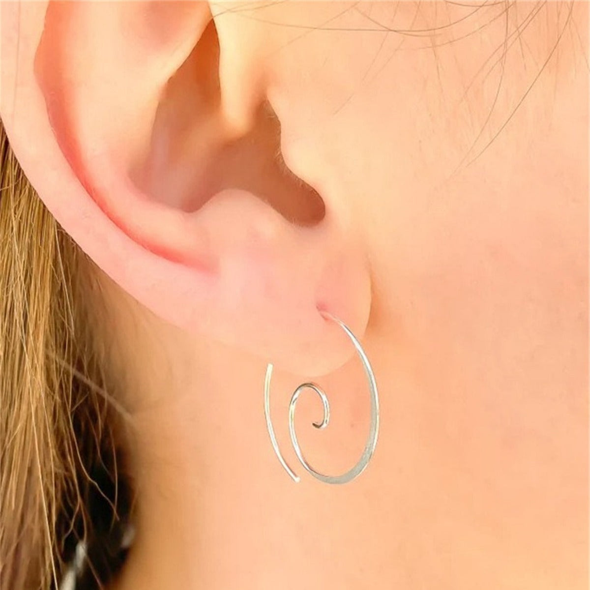 Yara – Boucles d'oreilles spirales boho en argent