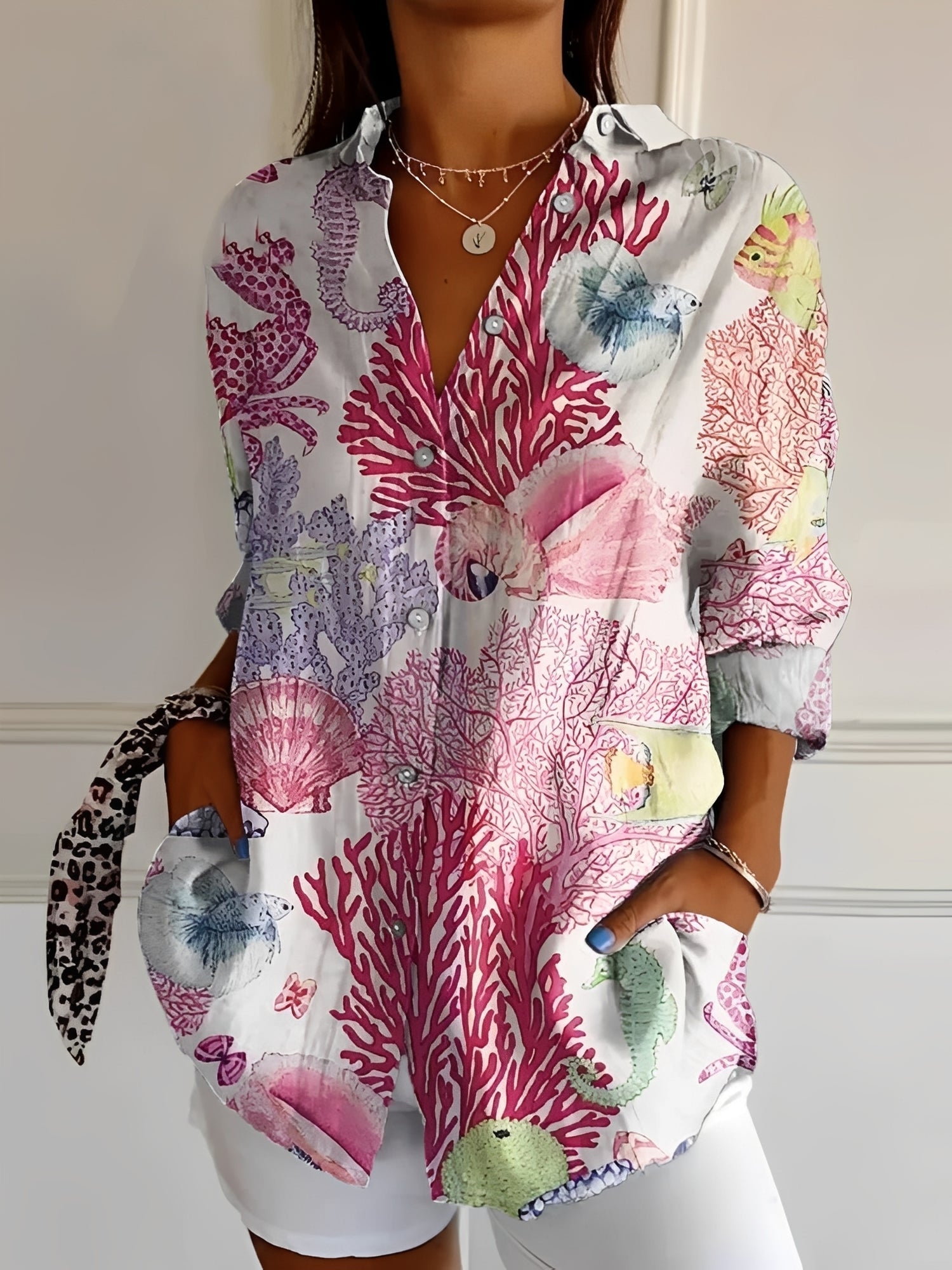 Roxanne - Chemise élégante avec patte de boutonnage pour femmes