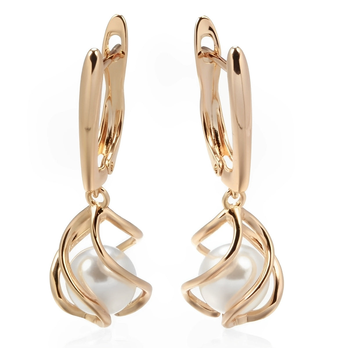 Elena – Boucles d'oreilles élégantes en perles en or