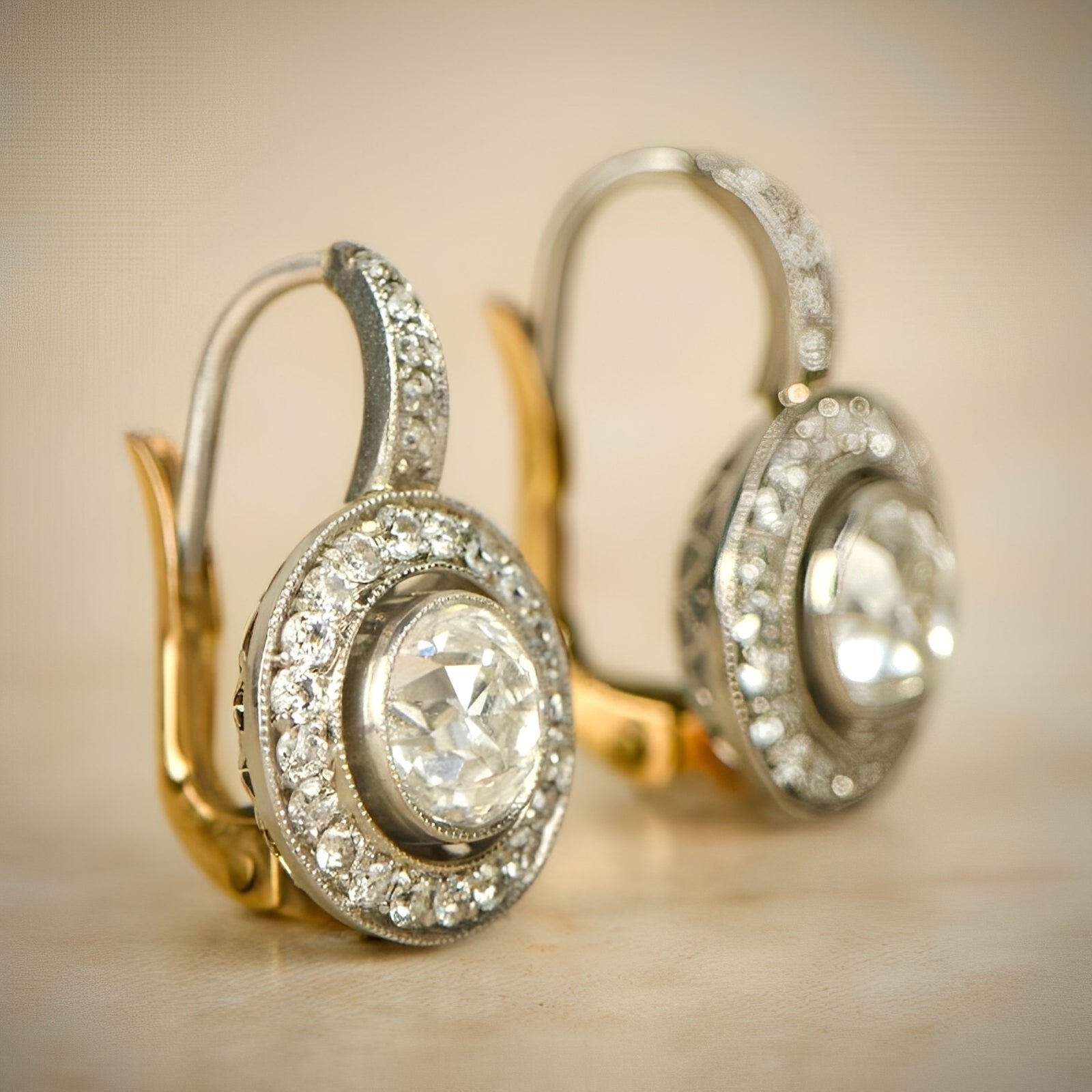 Adele – Boucles d'oreilles vintage en argent et zircon