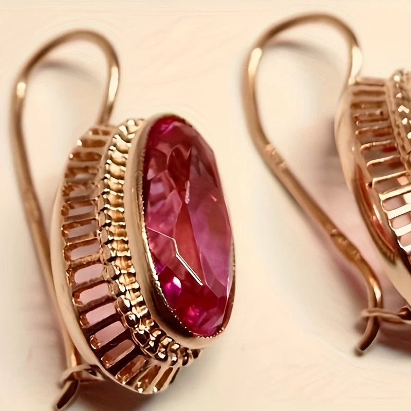 Roxane – Boucles d'oreilles vintage rouges