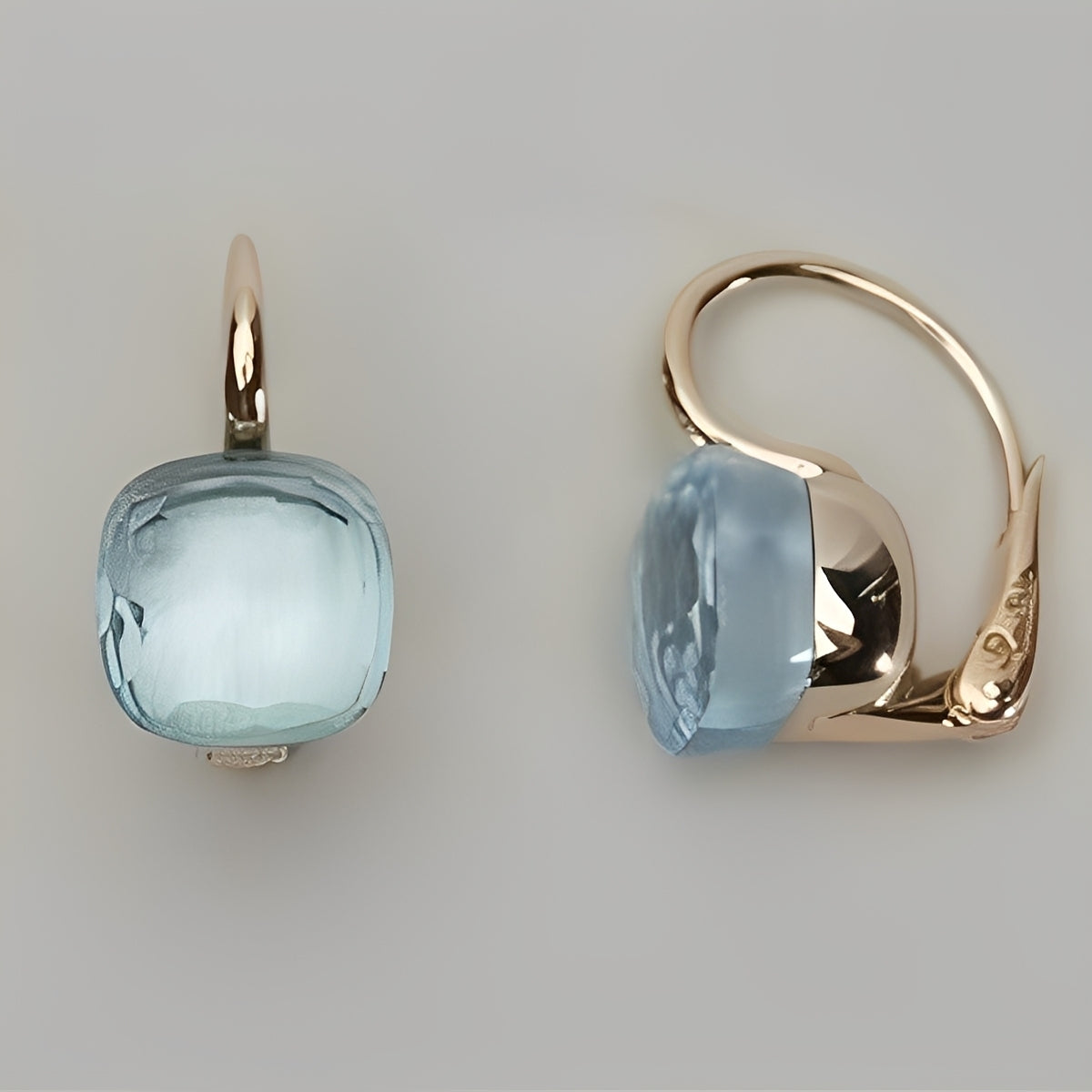 Manon – Boucles d'oreilles en zircon bleu vintage