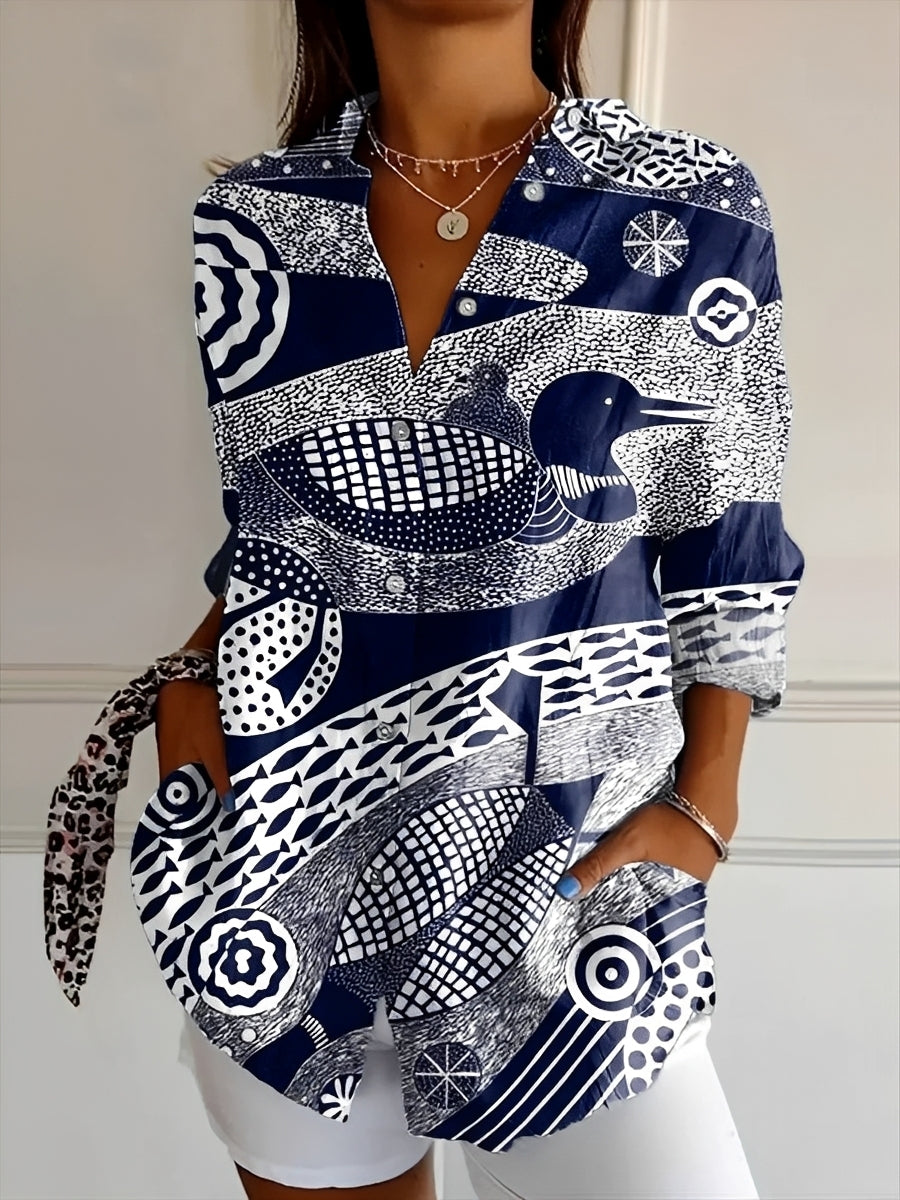 Roxanne - Chemise élégante avec patte de boutonnage pour femmes