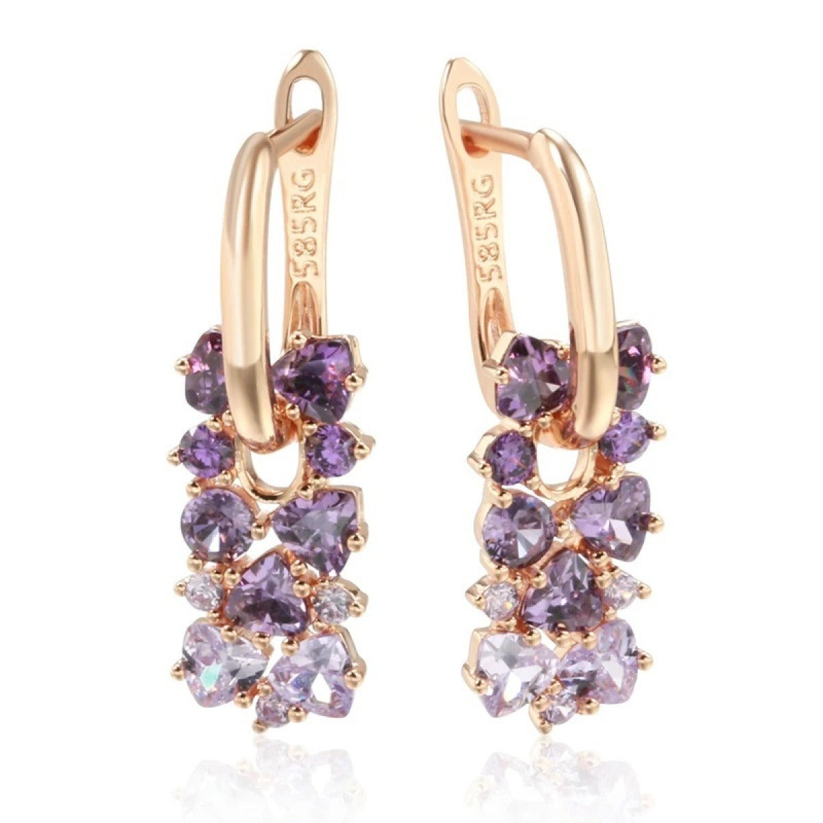 Joshi – Boucles d'oreilles élégantes violettes