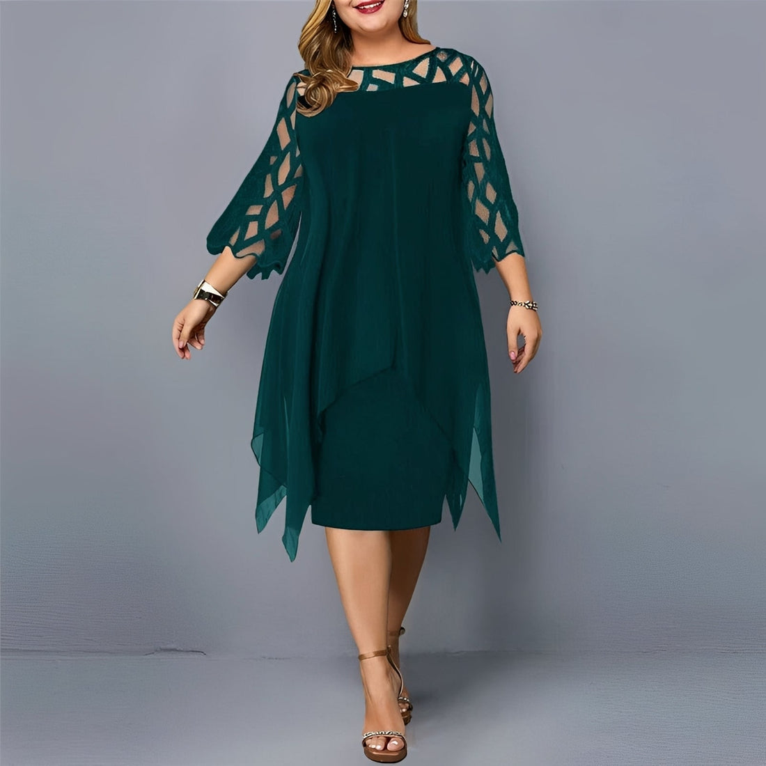 Eleanor - Robe midi en chiffon élégante