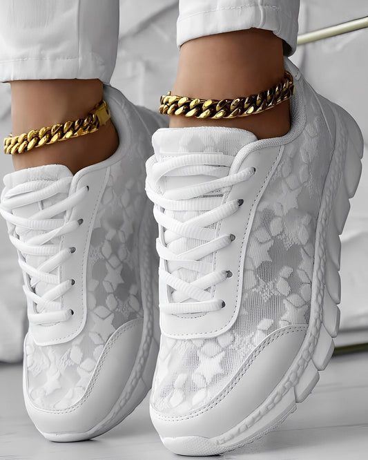 Elisabeth - Baskets décontractées et respirantes avec motif floral pour femmes