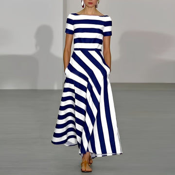 Charmaine – Robe Rayée Chic