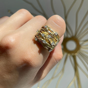 Marisse – Bague dorée de style vintage avec éclat subtil