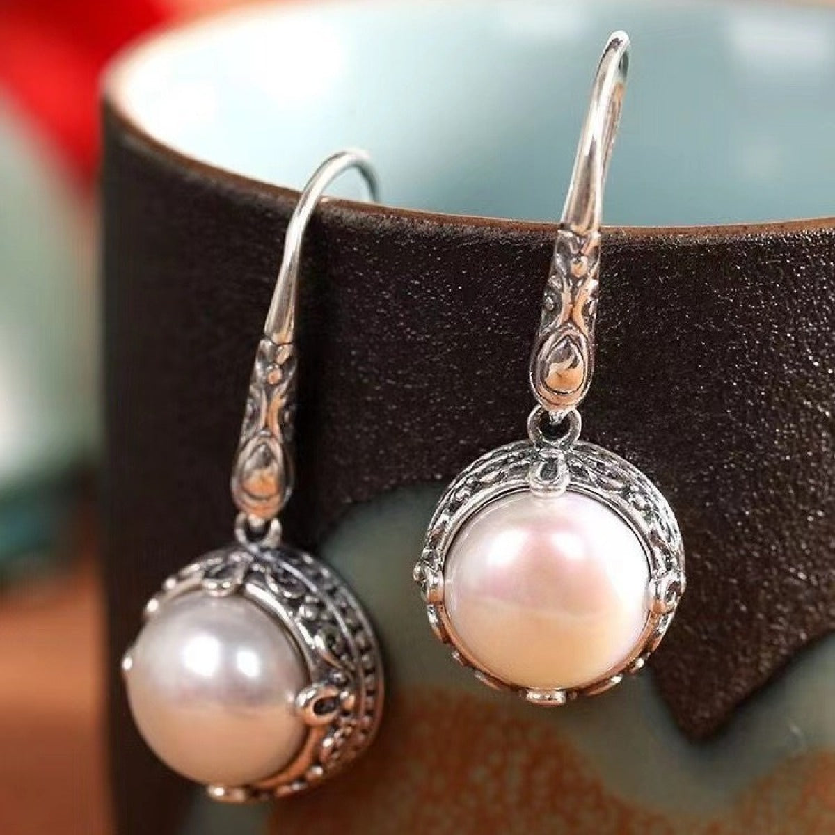 Rosalie – Boucles d'oreilles en argent et perles