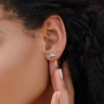 Katrin – Boucles d'oreilles en argent en forme de chat