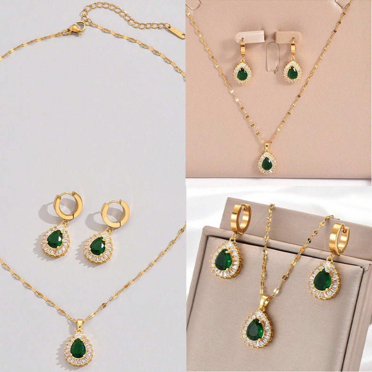 Rheya – Élégant Set Lysandelle en Or et Cristal