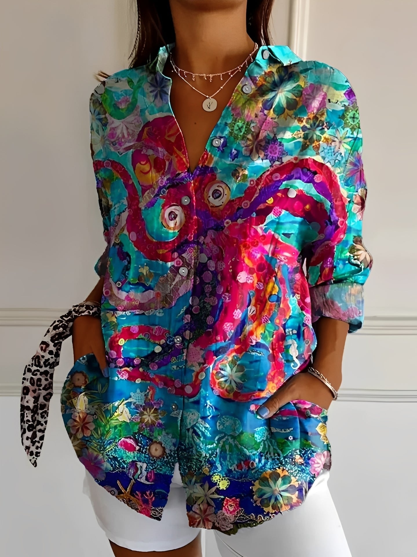 Roxanne - Chemise élégante avec patte de boutonnage pour femmes