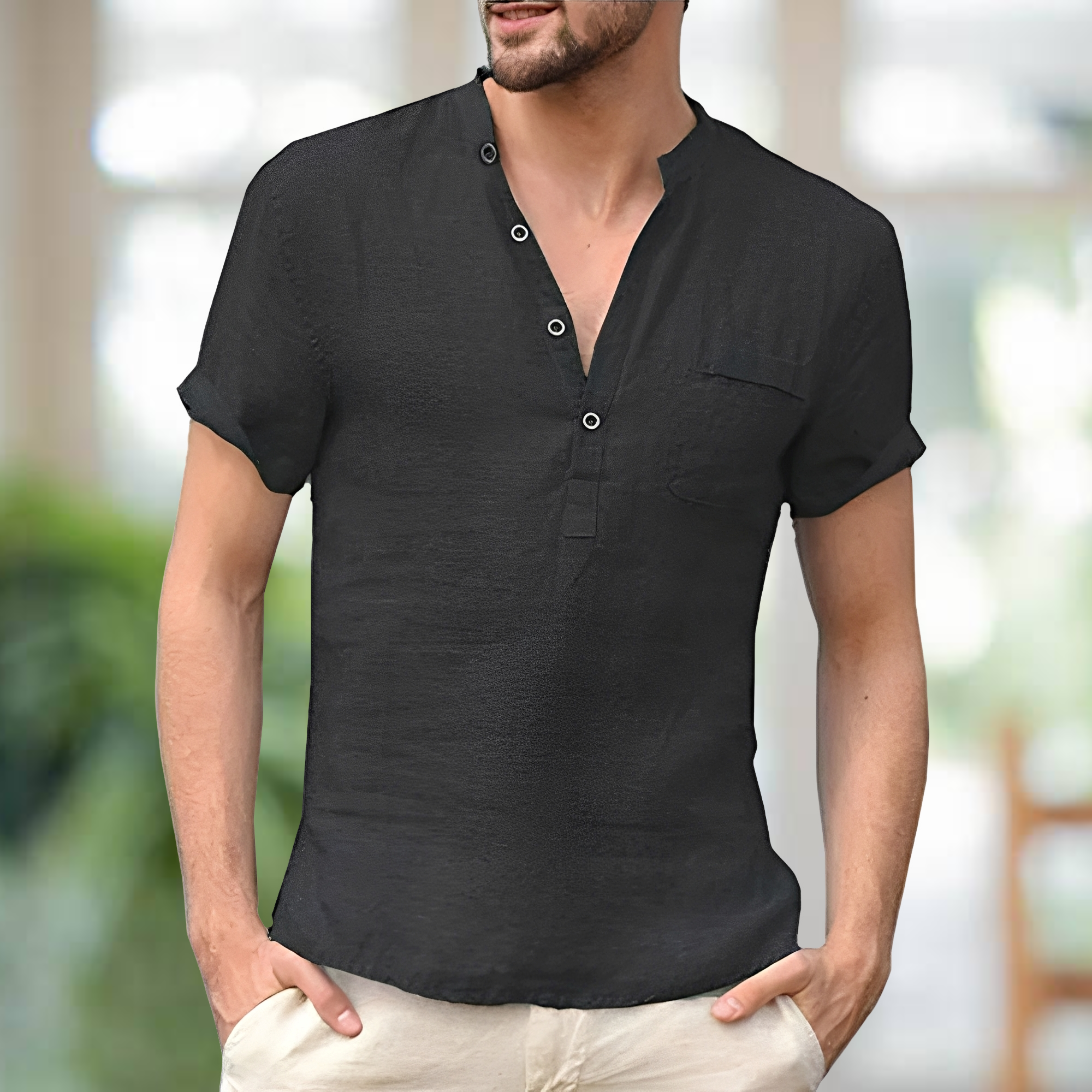 Korbin - T-shirt confortable avec col en V