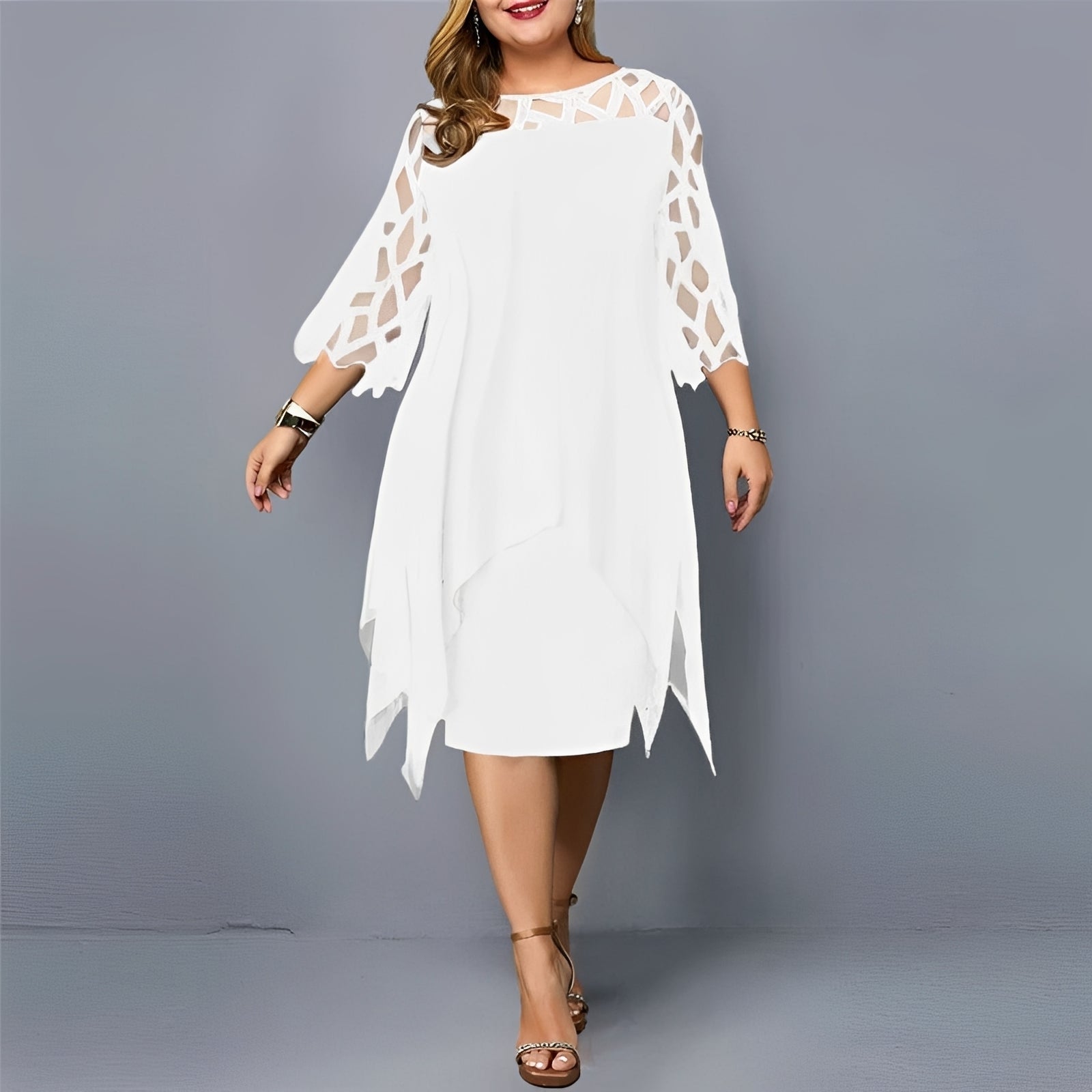 Eleanor - Robe midi en chiffon élégante