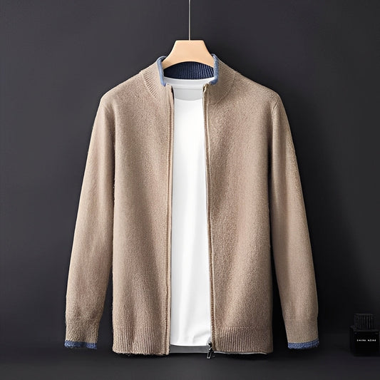 Eugene - Blouson moderne en cachemire avec fermeture éclair pour hommes