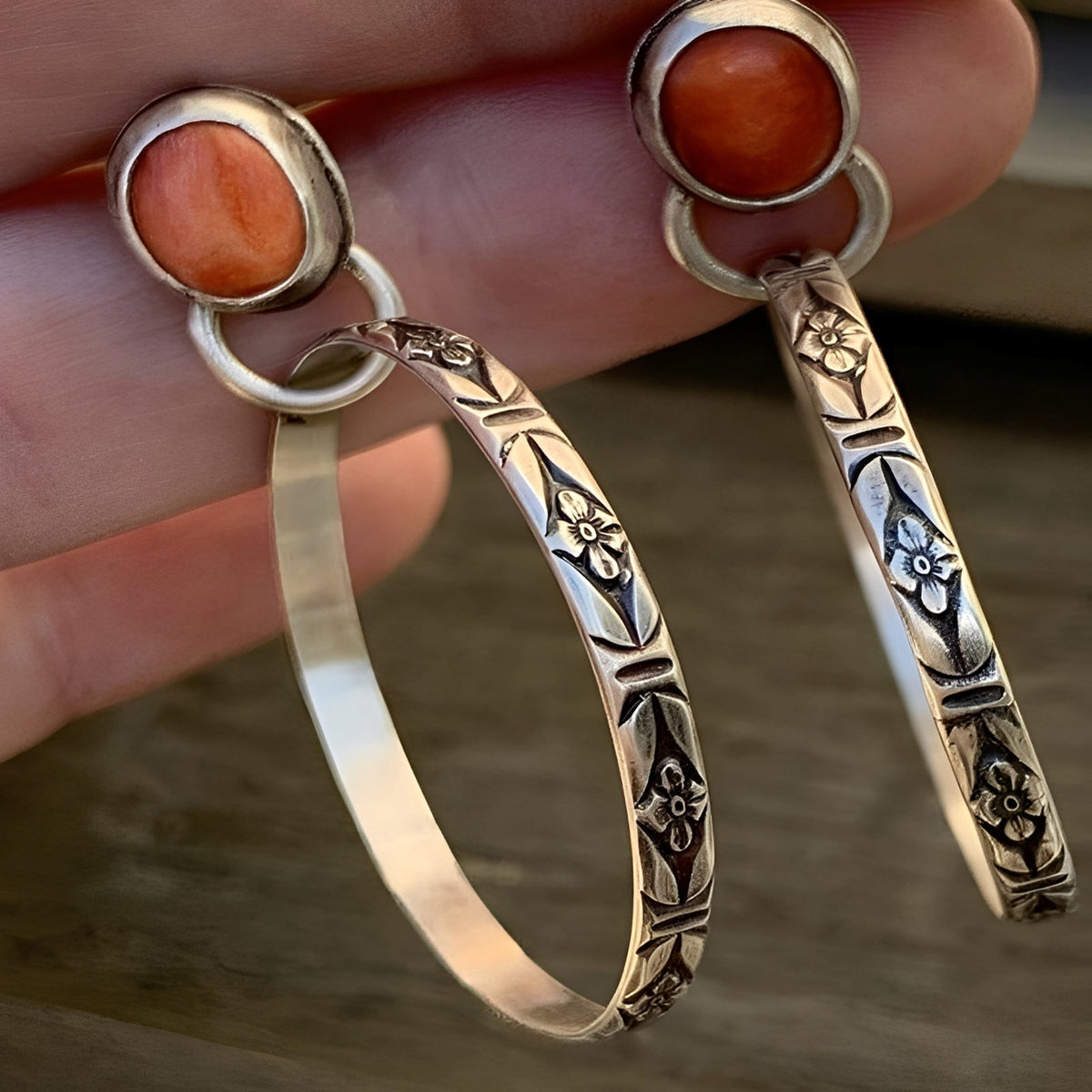 Issa – Boucles d'oreilles boho vintage avec onyx