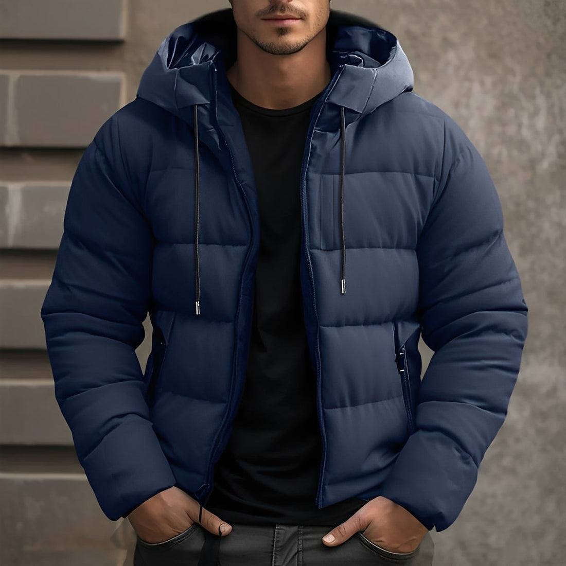 Georgie - Manteau en velours élégant avec capuche pour hommes