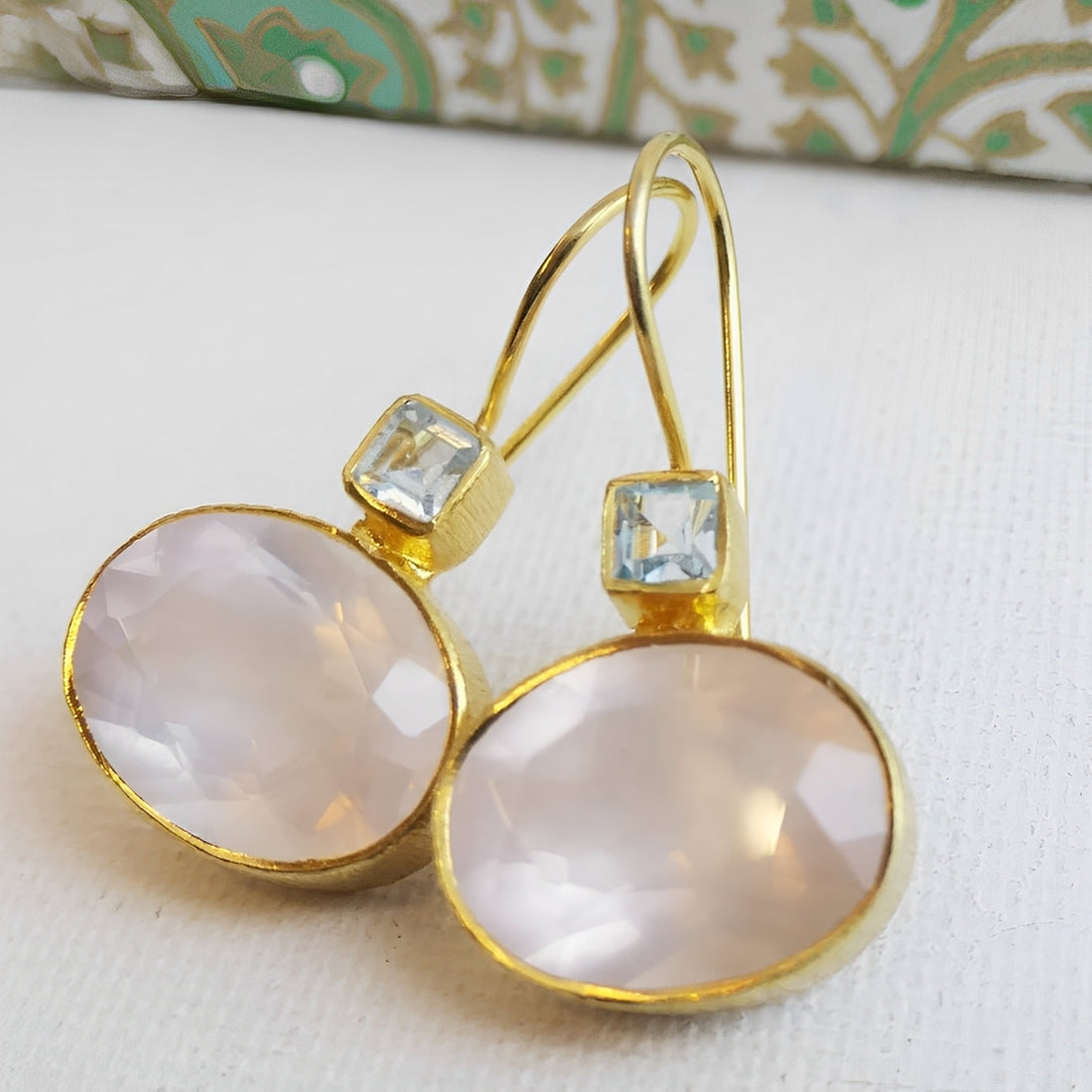 Esmeralda – Boucles d'oreilles vintage avec cristaux verts