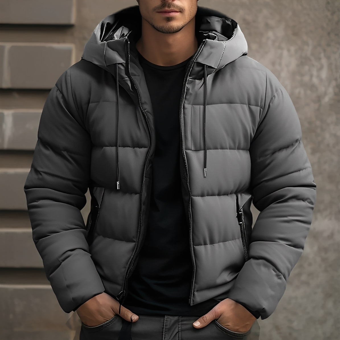 Georgie - Manteau en velours élégant avec capuche pour hommes