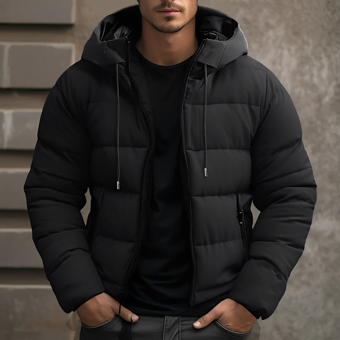 Georgie - Elegant velvet coat with hood for men