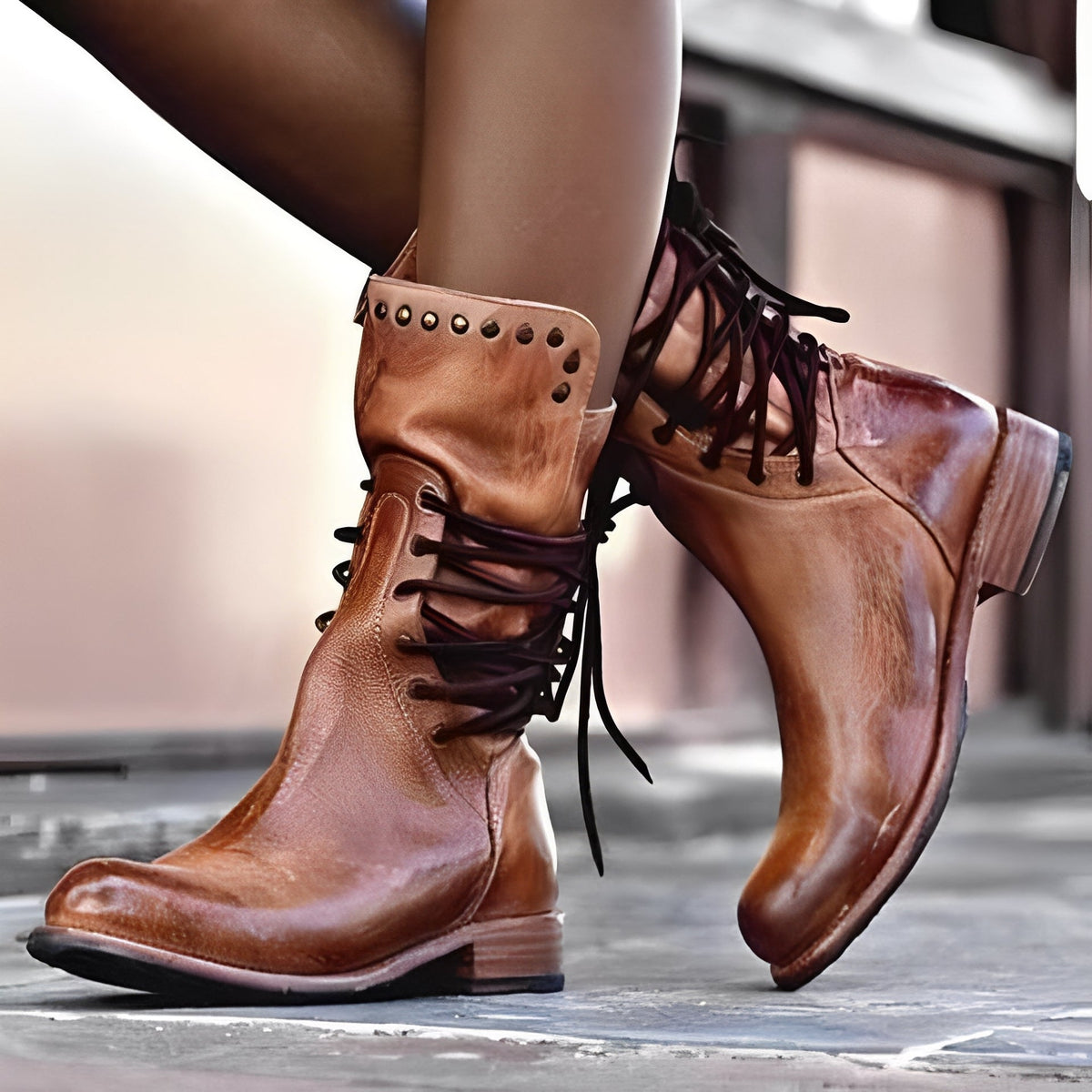 Lenora - Chaussures Femme Style Rétro avec Talons Bas