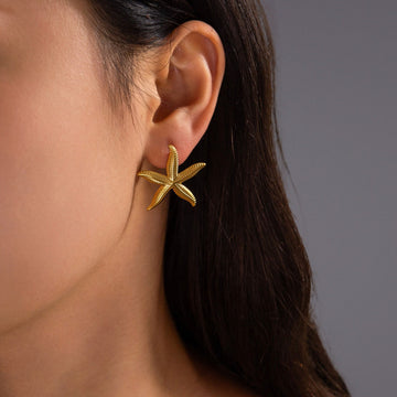 Pien – Boucles d'oreilles étoile de mer dorées