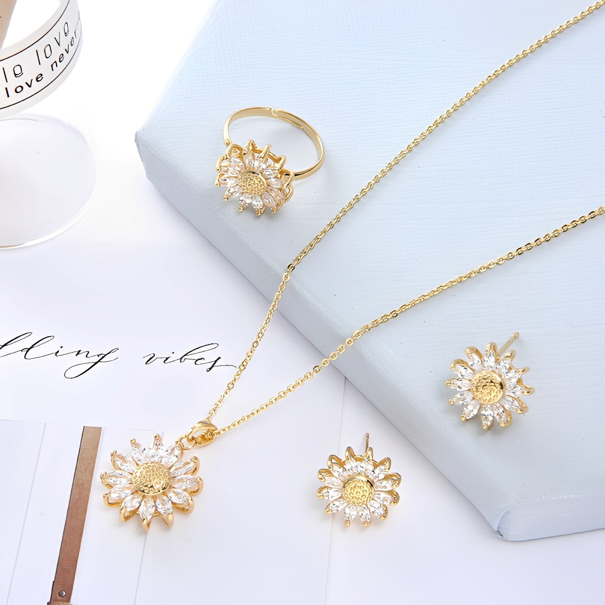 Elina – Ensemble doré de 18 K sur cuivre