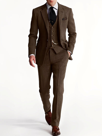 Desmond - Ensemble trois pièces en tweed chic pour hommes