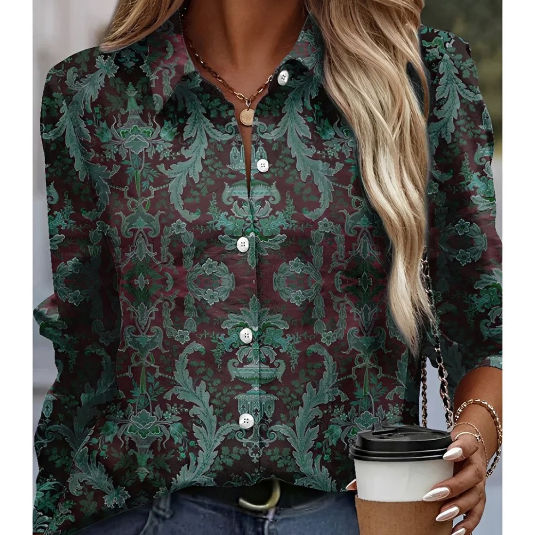 Elvie – Blouse Élégante à Motif Audacieux