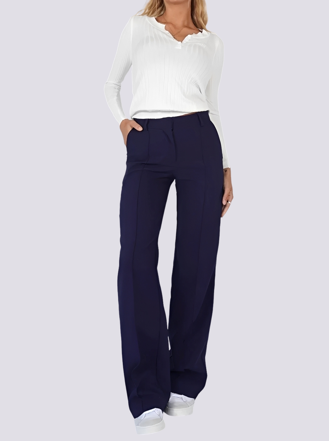 Amelie - Pantalon formel taille haute à jambe droite