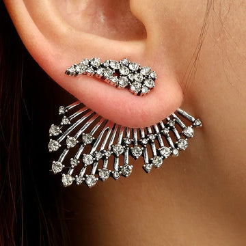 Aileen – Boucles d'oreilles asymétriques avec diamants