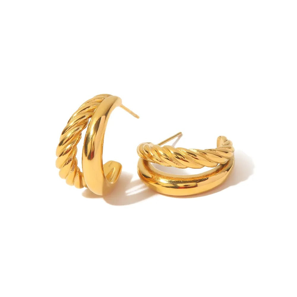 Ayesh – boucles d'oreilles dorées élégantes