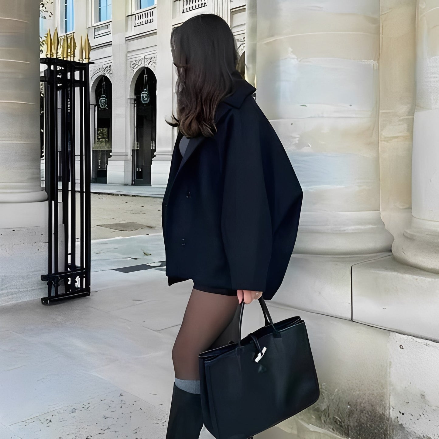 Rosalee - Élégant manteau court en laine pour femmes