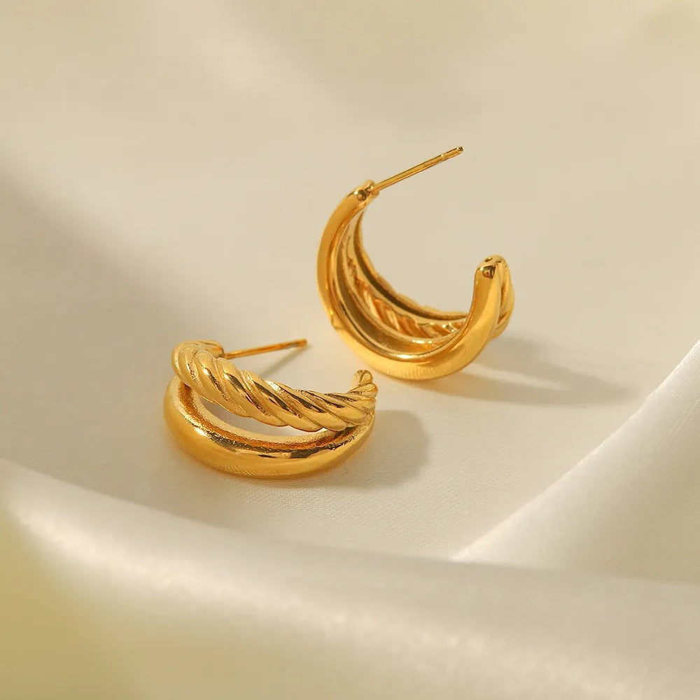 Ayesh – boucles d'oreilles dorées élégantes
