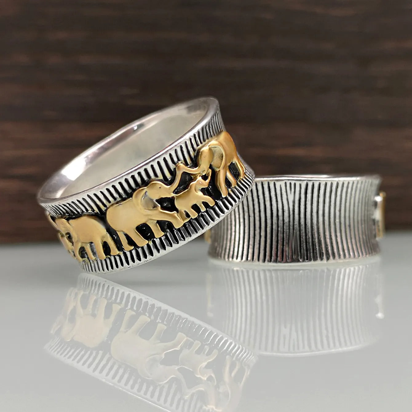 Eli – Bague éléphant doré vintage