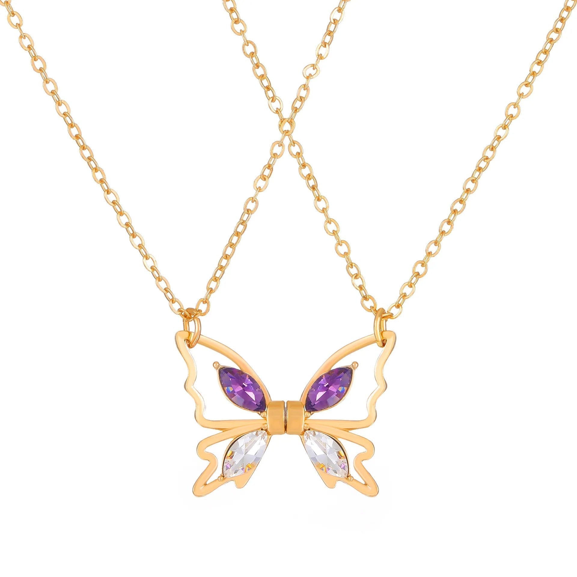 April – Collier papillon magnétique en or