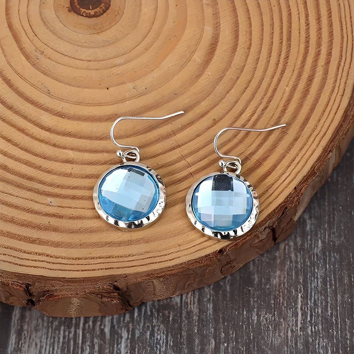 Azura – Boucles d'oreilles en cristaux bleus vintage
