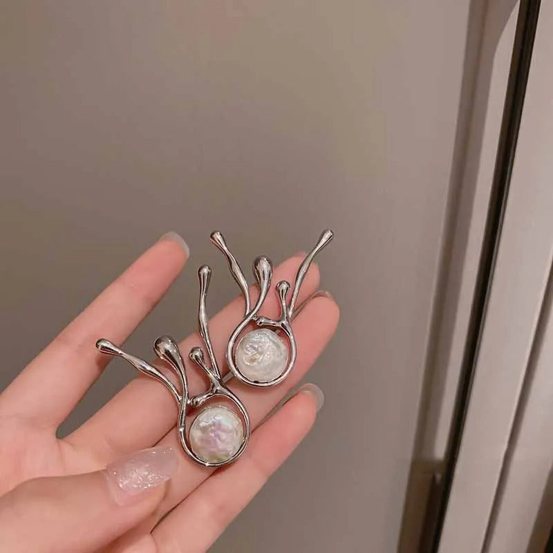 Alice – Boucles d'oreilles en perles et argent