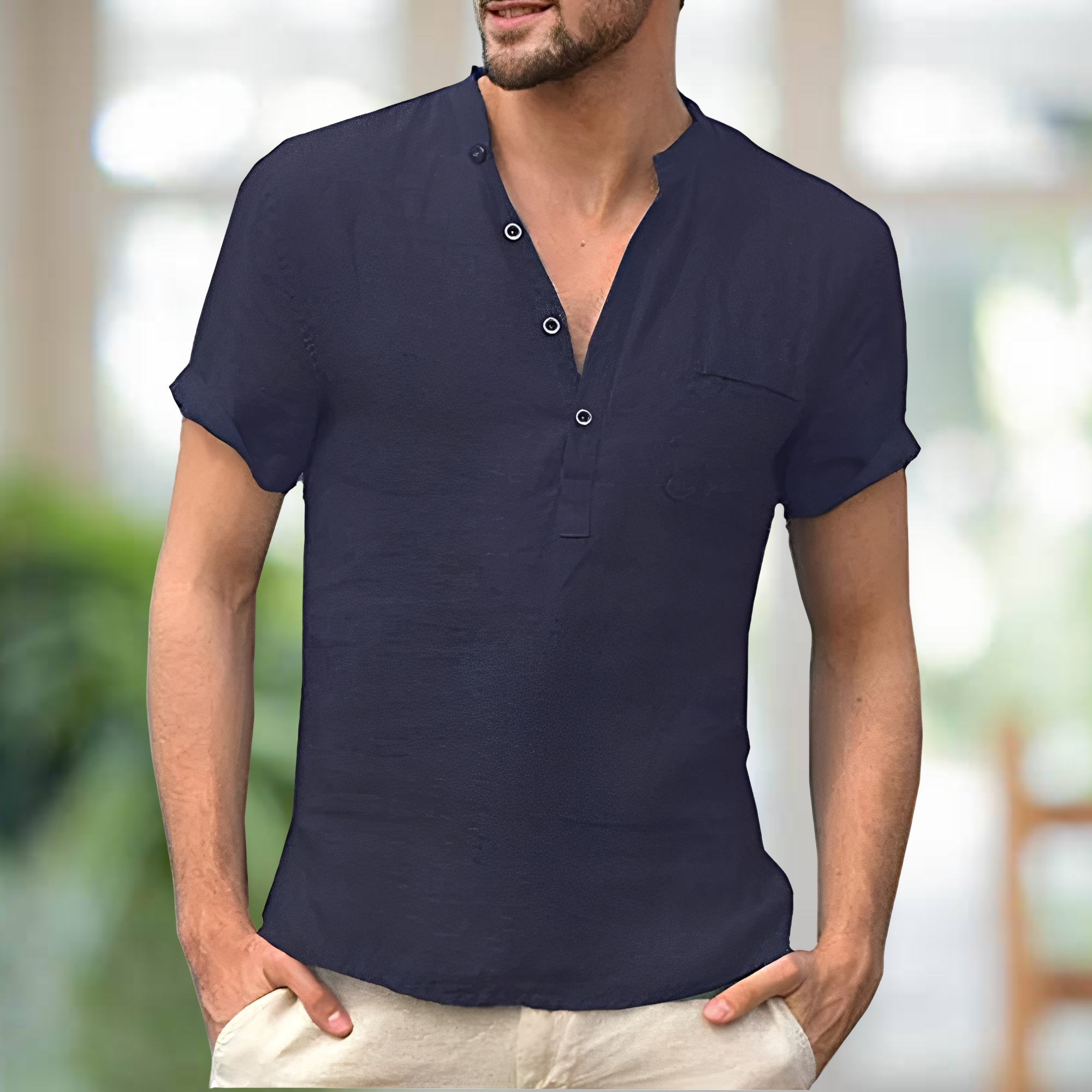Korbin - T-shirt confortable avec col en V