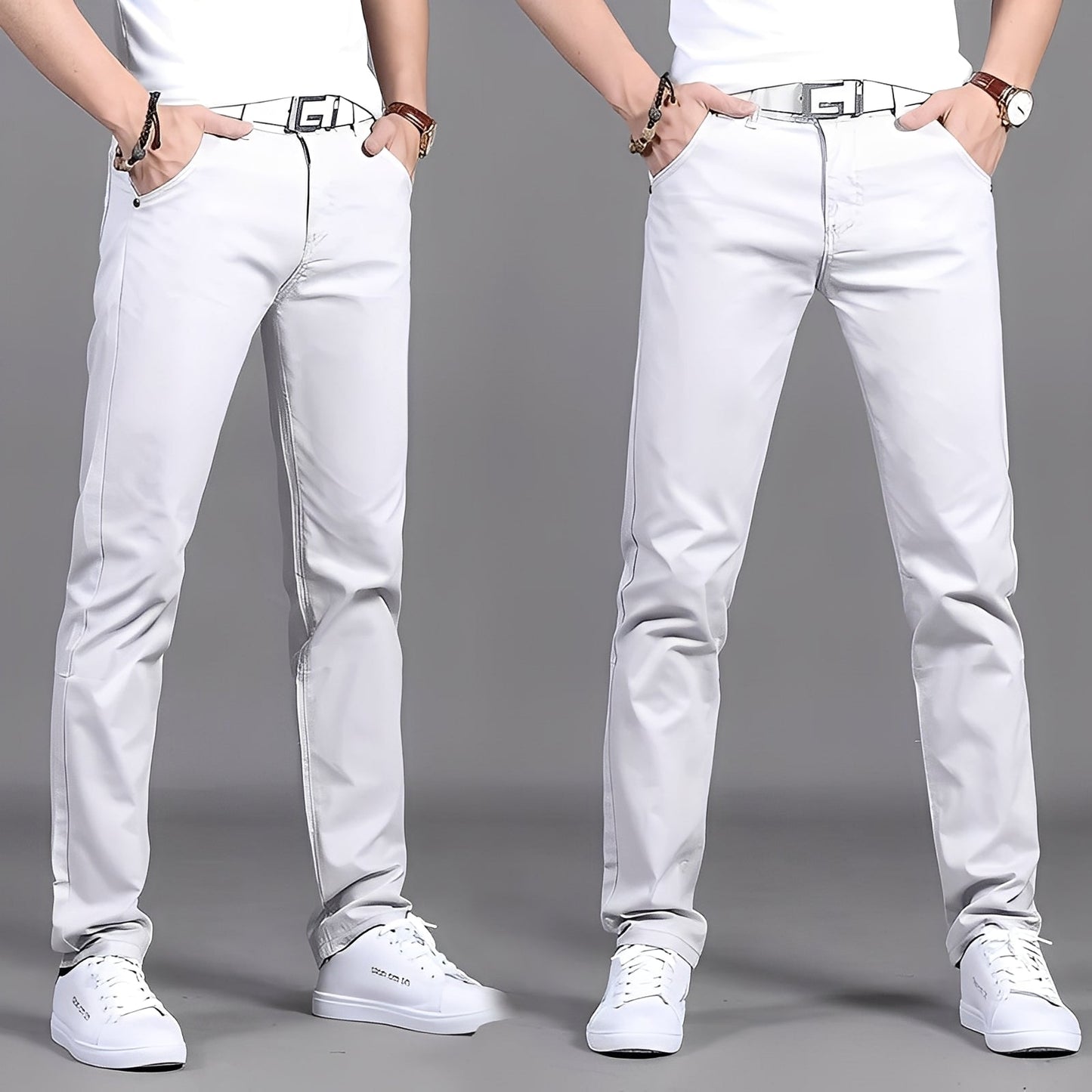 Russell - Pantalon chino pour hommes, coupe ajustée et décontractée