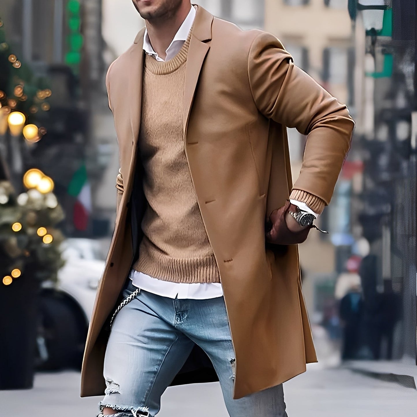 Kenyon - Trenchcoat chic pour hommes avec boutons