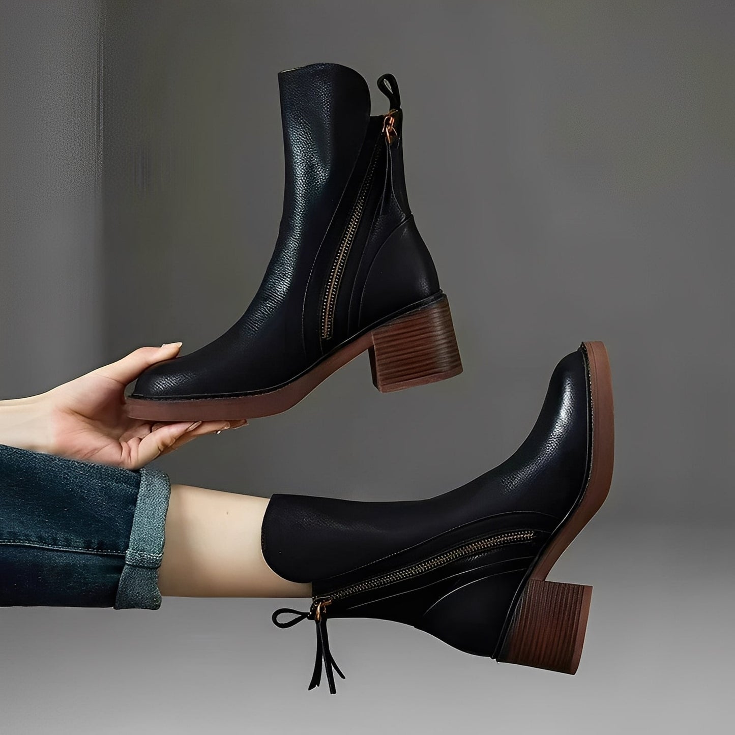 Destini - Élégantes bottines en cuir pour femmes