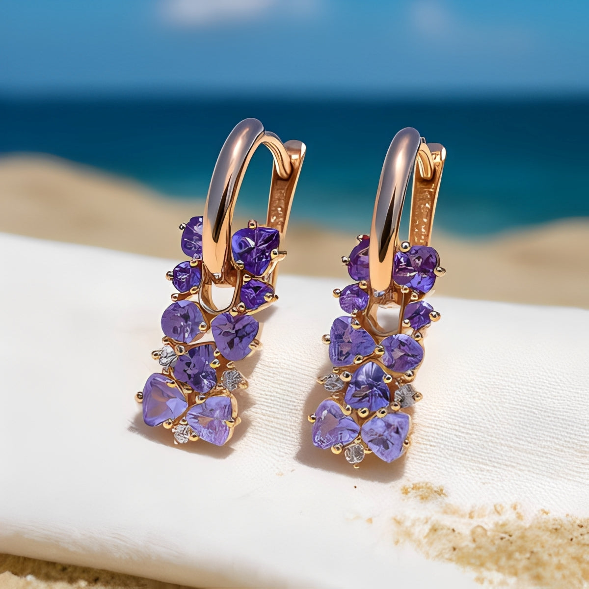Joshi – Boucles d'oreilles élégantes violettes