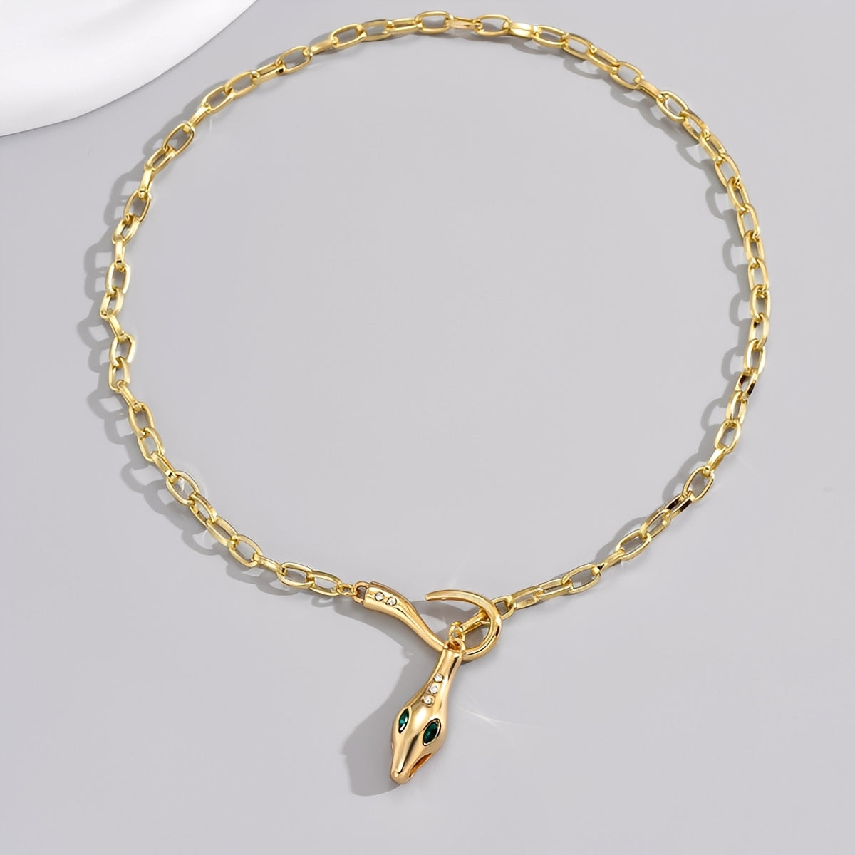 Celia – Collier en chaîne serpent avec strass
