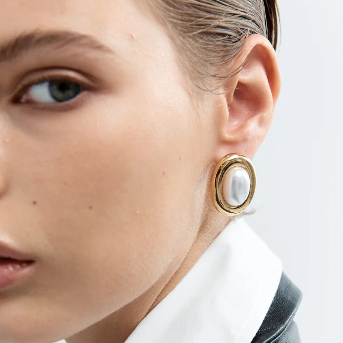 Colette – Boucles d'oreilles vintage en perles en acier inoxydable