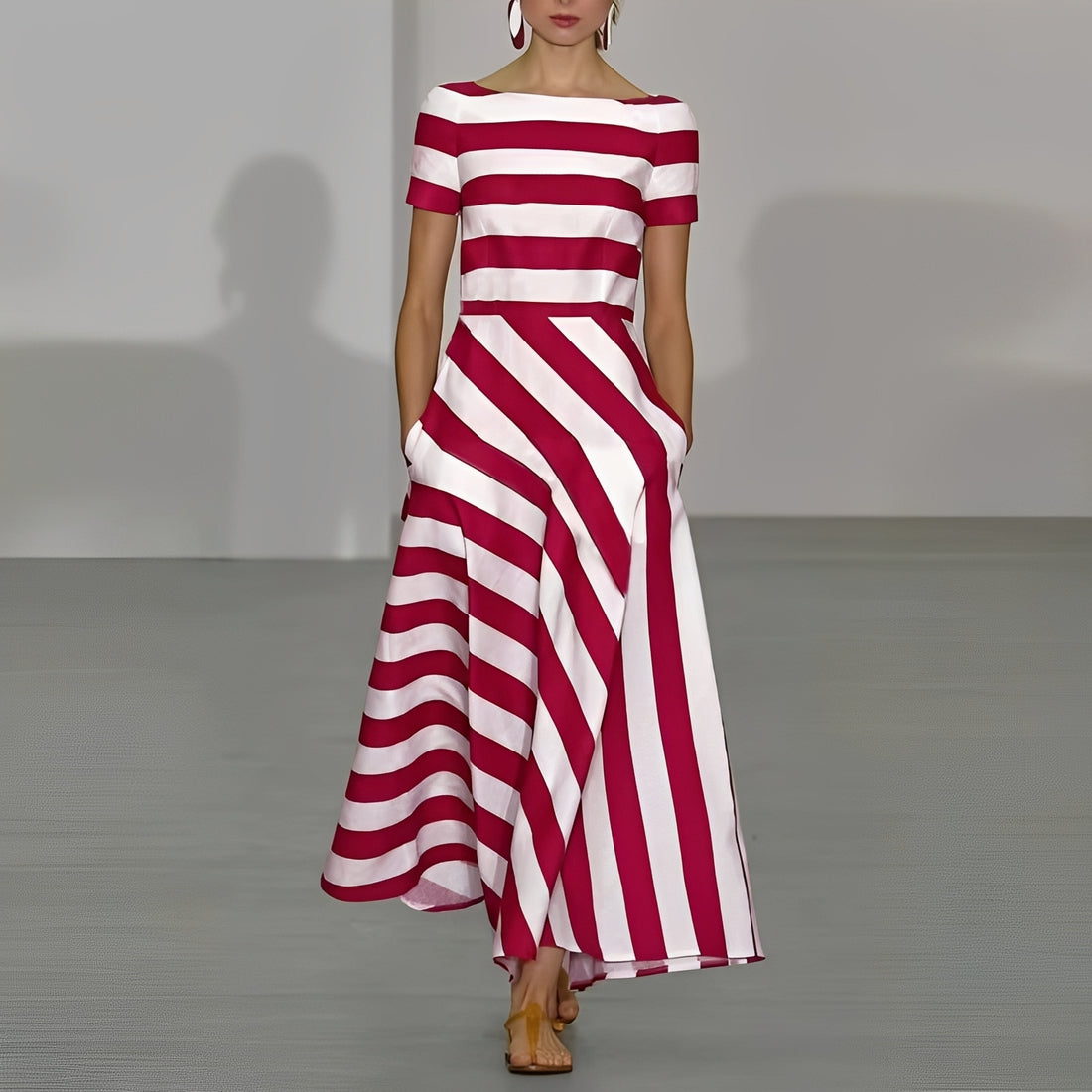 Charmaine – Robe Rayée Chic