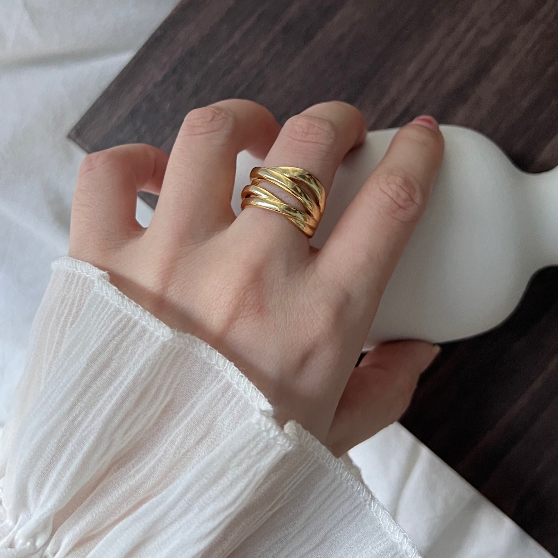 Riley – Bague géométrique Amour romantique